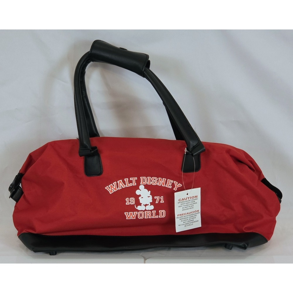 Walt Disney World 1971 Duffle Bag NWT Mickey Mouse Red Gym Travel Tote Carry On